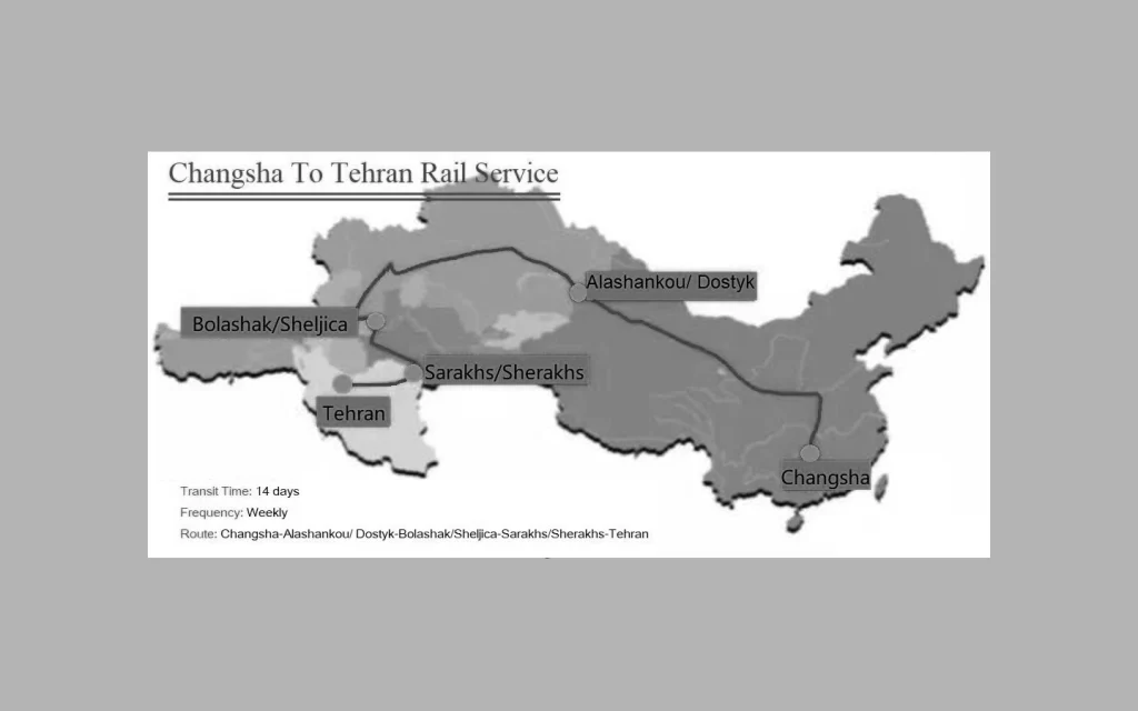 مسیر ریلی چین به ایران 2