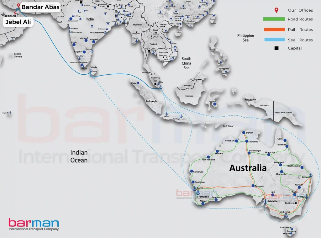 حمل و نقل بین المللی از استرالیا 1